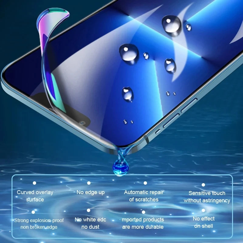 3-Pack Soft Hydrogel Film Screen Protector iPhone 16 15 14 13 12 11 Pro Max XS XR X 8 7 Plus TPU