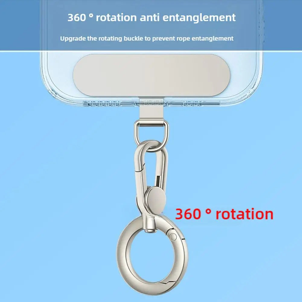 Metal Phone Lanyard Buckle Patch | 360° Rotatable Zinc Alloy Clip Hook | Universal Phone Accessory