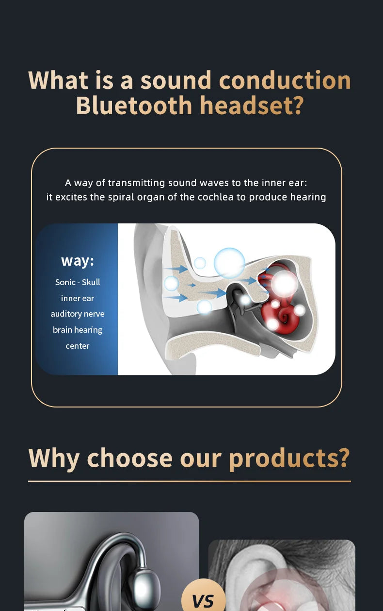 Wireless Ear Hook Headphones | Secure Fit & Balanced Sound