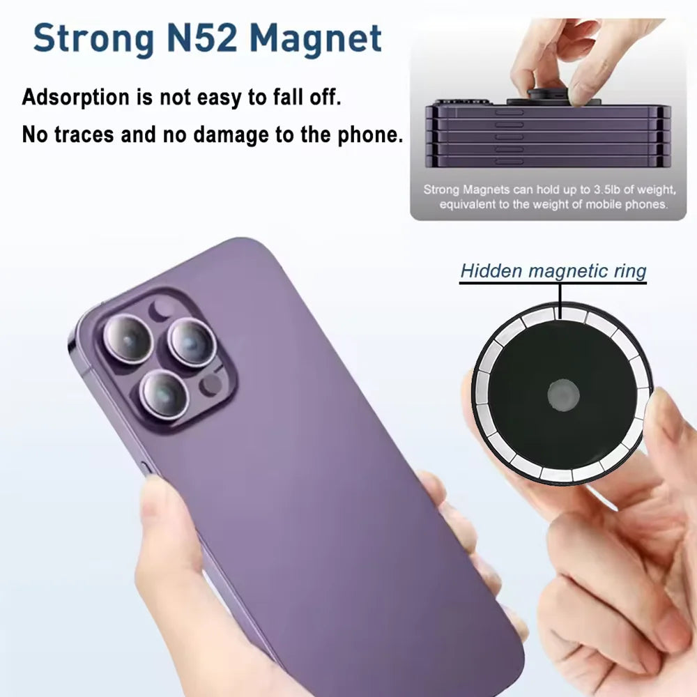 Grippopso Magnetic Folding Phone Grip Holder | Ring Stand for iPhone 16 15 14 13 | MagSafe Compatible