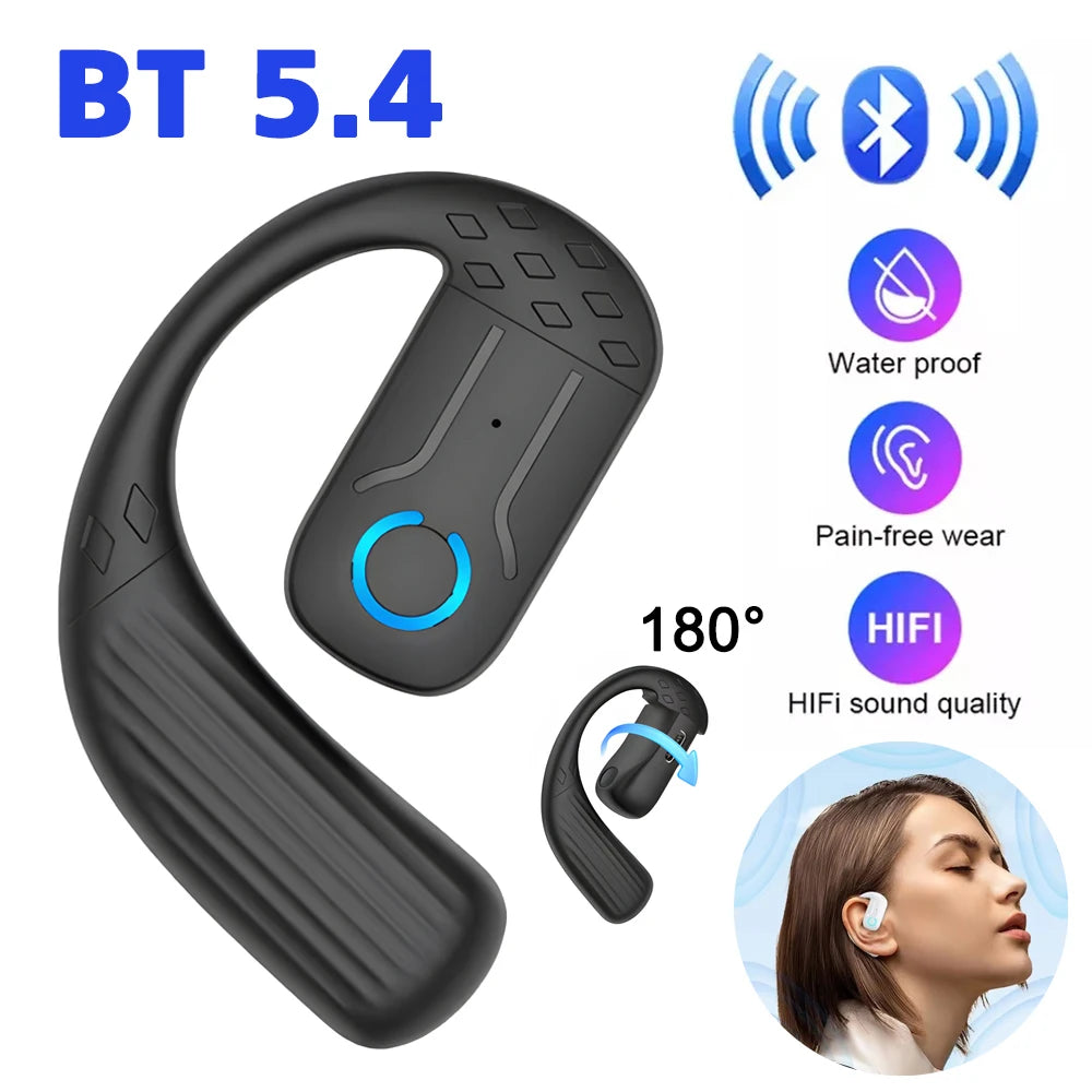AideeMaster Wireless Ear Hook Headset for Business Calls or Music