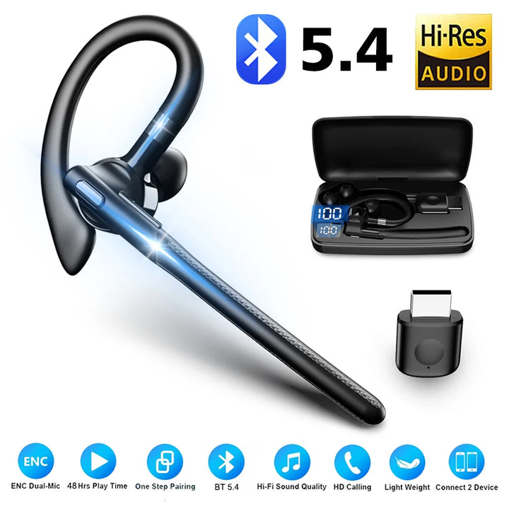 Occkic Bluetooth 5.4 Ear-Hook Headset – ENC Noise Cancelling & 48h Battery – audio-accessory