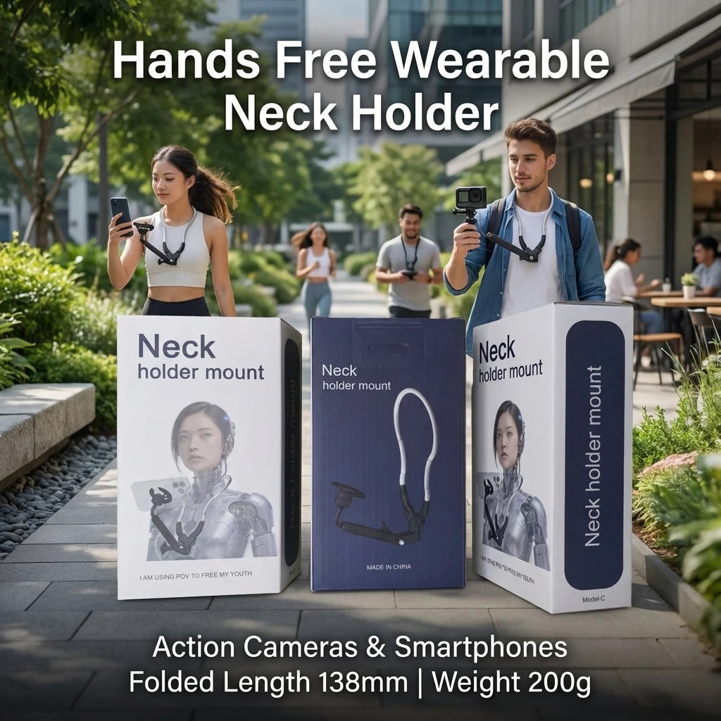 Magnetic Neck Phone Holder – Hands-Free MagSafe Tripod Stand
