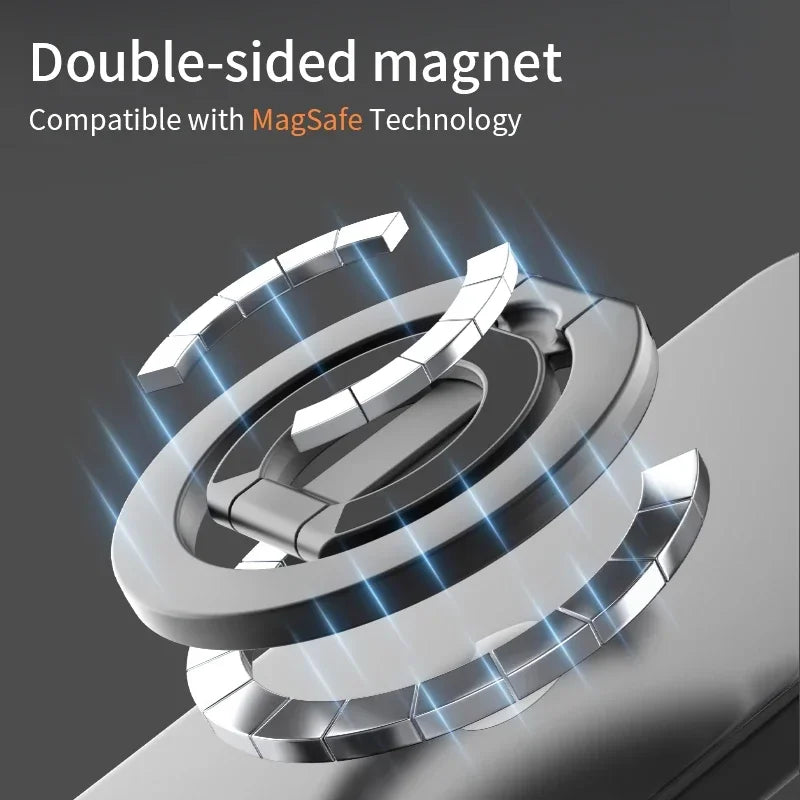 Double Magnetic Ring Holder for MagSafe | Removable Grip Kickstand iPhone 17 16 15 14 13 12