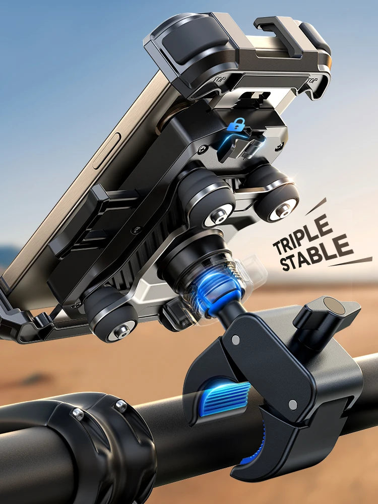 Top Rated Motorcycle Phone Mount with Shockproof Grip - Anti-Vibration