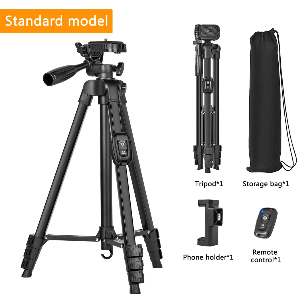 60" Aluminum Tripod with Remote DSLR Phone Camera Stand