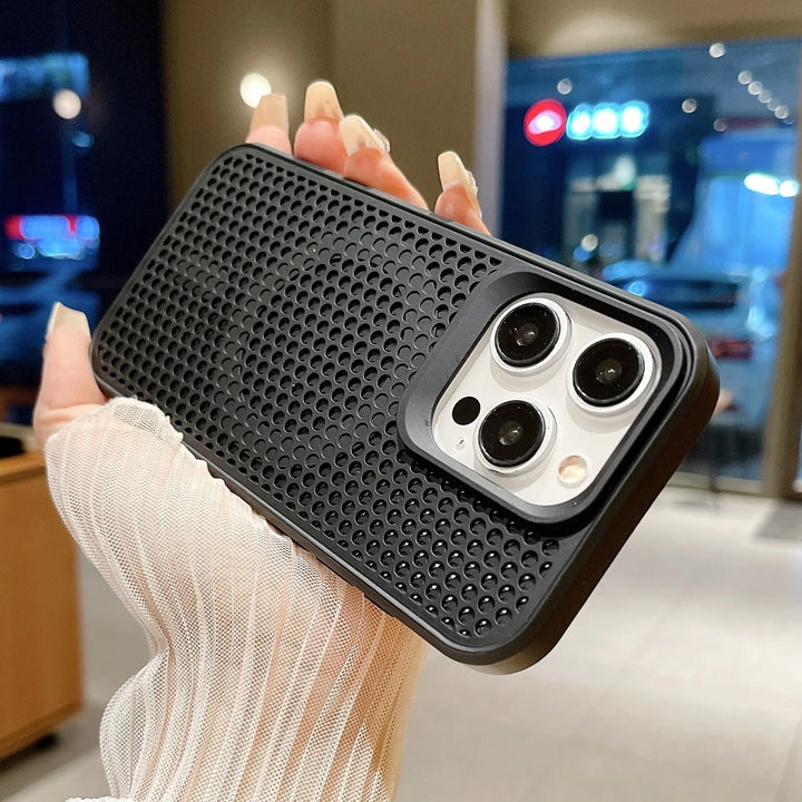 DIXSG MagSafe Cooling Breathable iPhone Case | Heat Dissipation Mesh Shockproof Cover iPhone 16–12