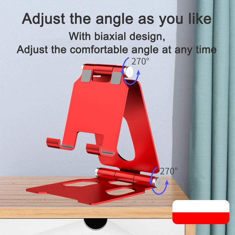 TOKOHANSUN Aluminum Phone Stand – Foldable Desktop Holder for iPhone & All