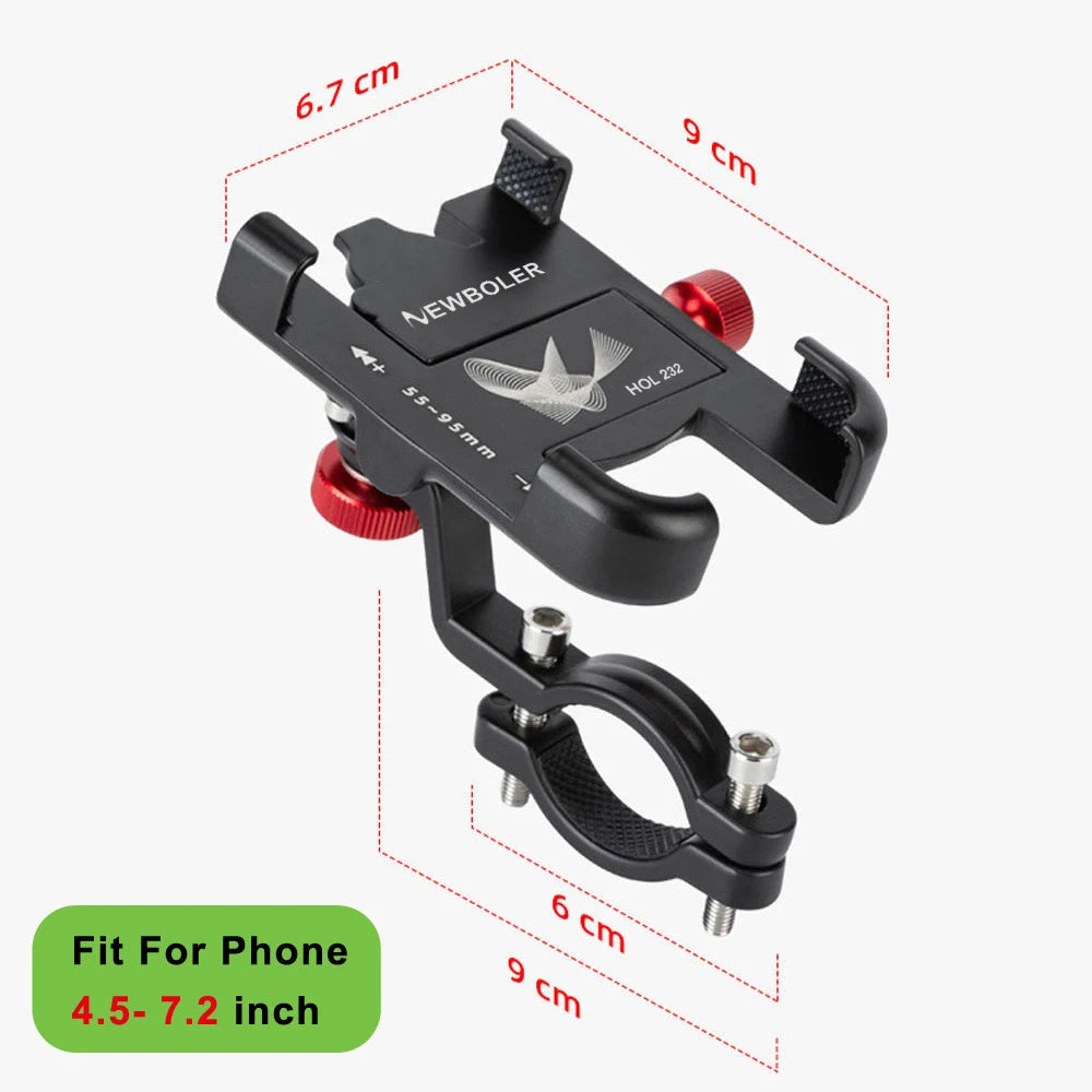 NEWBOLER Aluminum MTB Bike Phone Mount – 360° Rotatable Holder