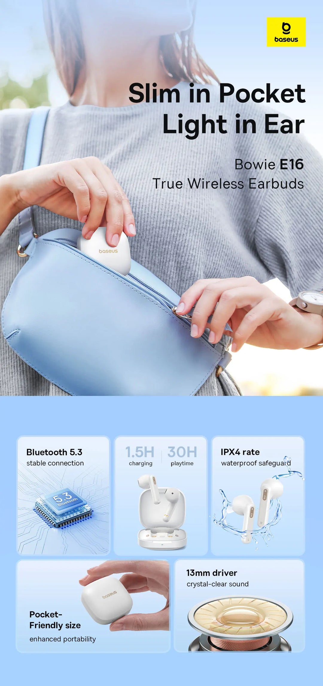 Best Baseus Bluetooth Earbuds with 30H Battery Life for Sale