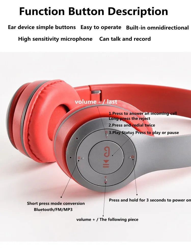 DIXSG P47 Bluetooth 5.0 Wireless Over-Ear