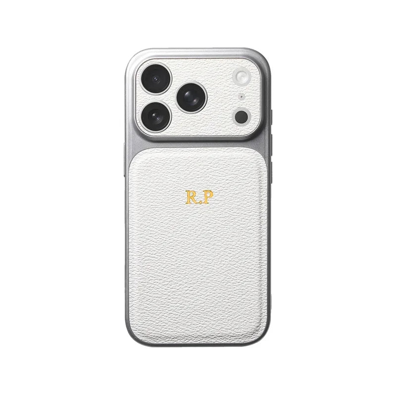 Custom Initial Letter Leather Case for iPhone 17 16 15 — luxury leather case for iPhone