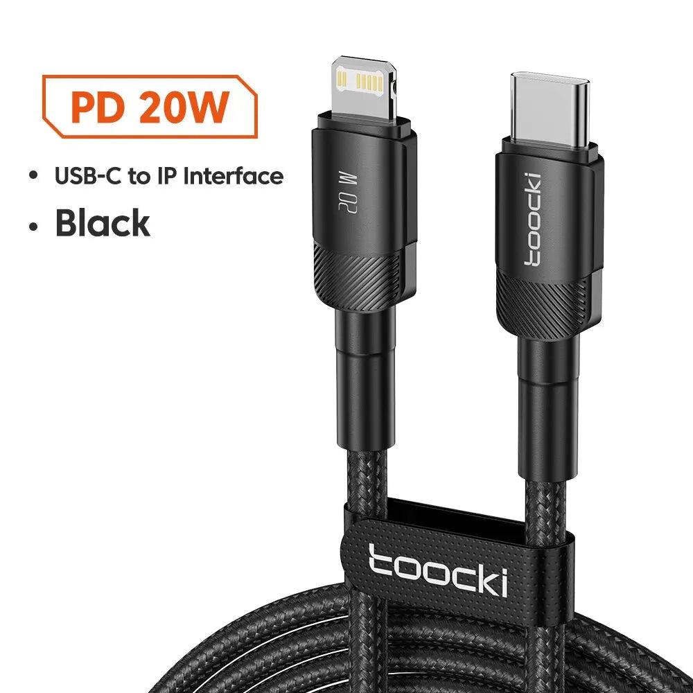 Toocki 6A USB-C Fast Charging Cable | 100W PD Braided Cord iPhone 15 Huawei Realme Oppo OnePlus