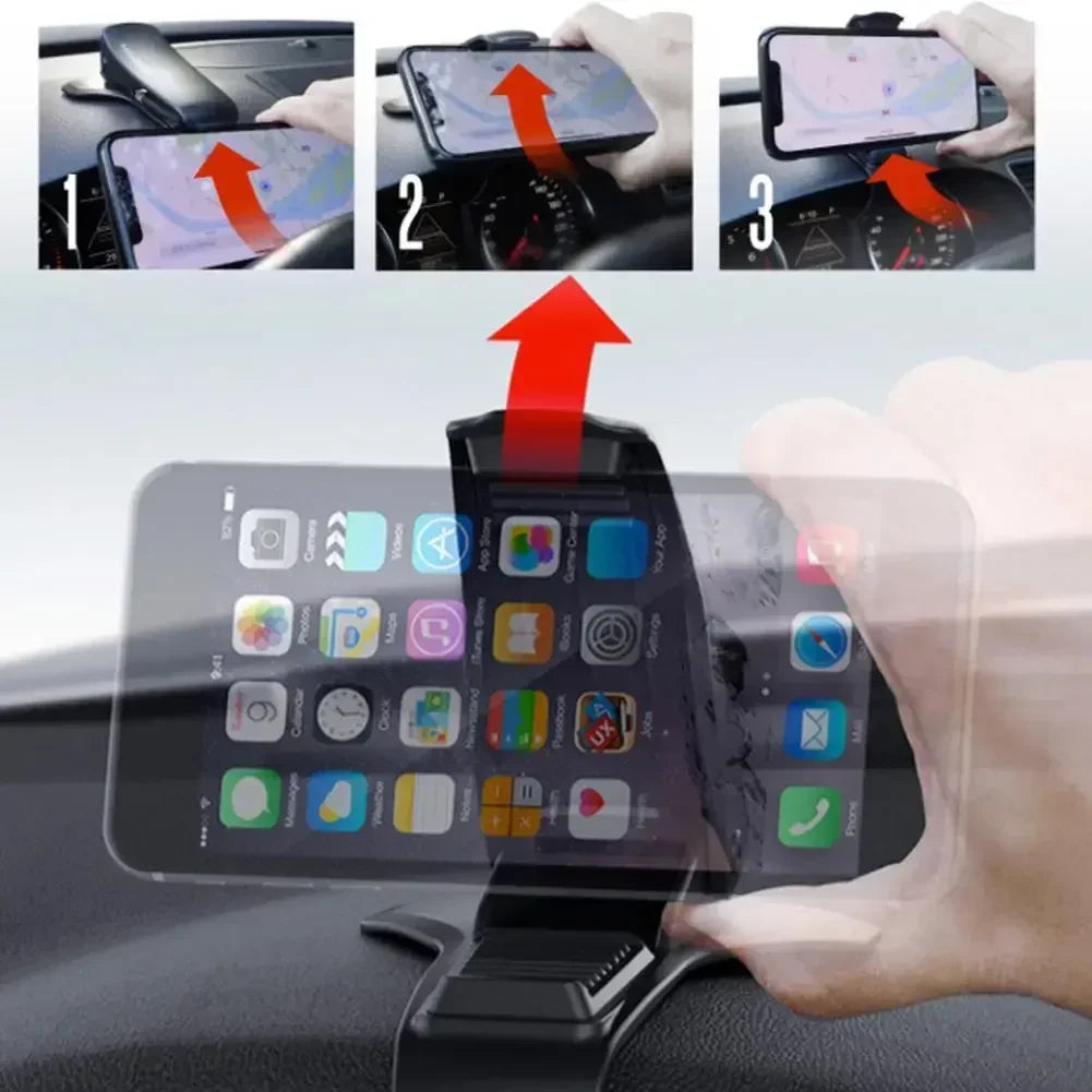 HUD Car Dashboard Phone Holder with Non-Slip Universal Mount