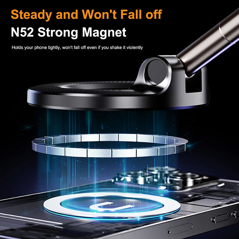Magnetic Car Phone Mount – 360° Vacuum Suction Holder for Navigation