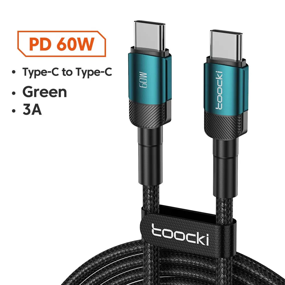 Toocki 6A USB-C Fast Charging Cable | 100W PD Braided Cord iPhone 15 Huawei Realme Oppo OnePlus
