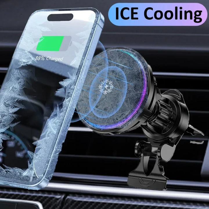 Cooling MagSafe Car Charger, Built-in Fan and RGB Light
