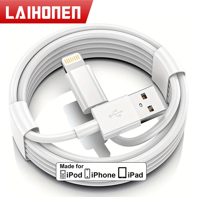LAIHONEN MFi Certified iPhone Lightning Cable 3-Pack | USB-A Fast Charging Data Cable iPhone 14–5
