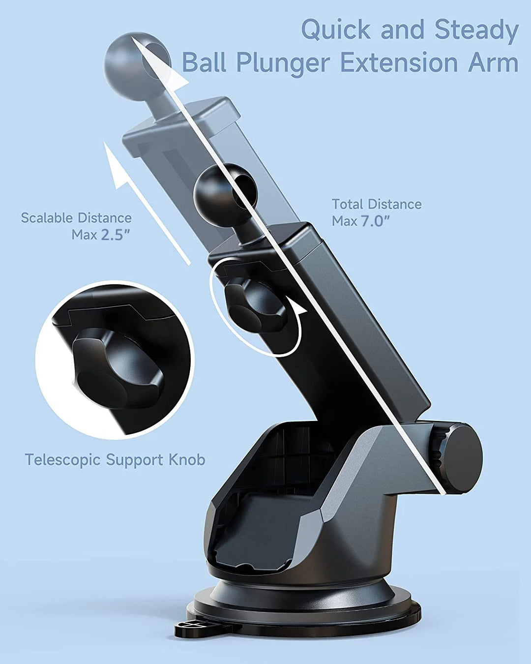 Car Phone Holder Suction Cup Mount for Safe Driving