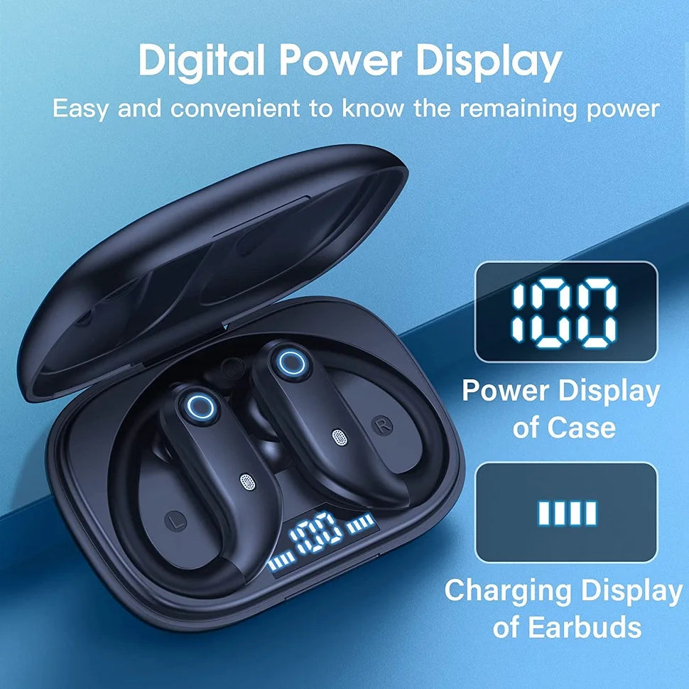 GDLYL Ear Hook Wireless Earbuds - 48H Playtime | Wireless Charging Case