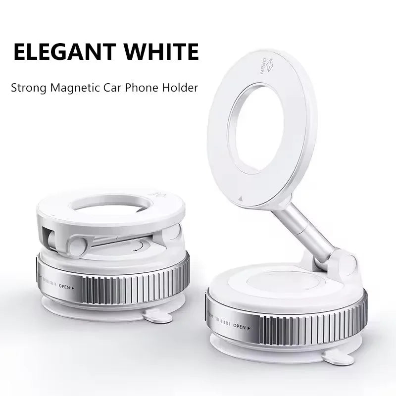 BMAD 16-Magnet Vacuum Car Phone Holder | 360° Foldable Aluminum | Dashboard Windshield Live Stream