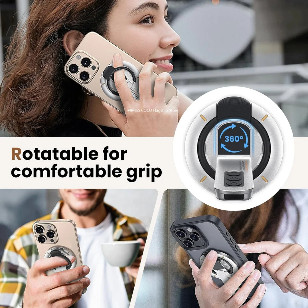 Dual-Sided Magnetic Phone Ring Holder | 360° Rotating Desktop Stand | Universal Smartphone Mount