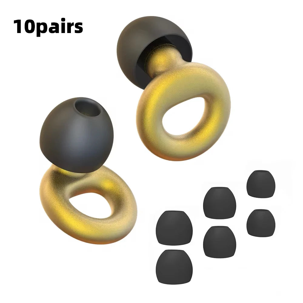 Silicone Earplugs 4 Sizes Hypoallergenic Reusable Noise Reducing