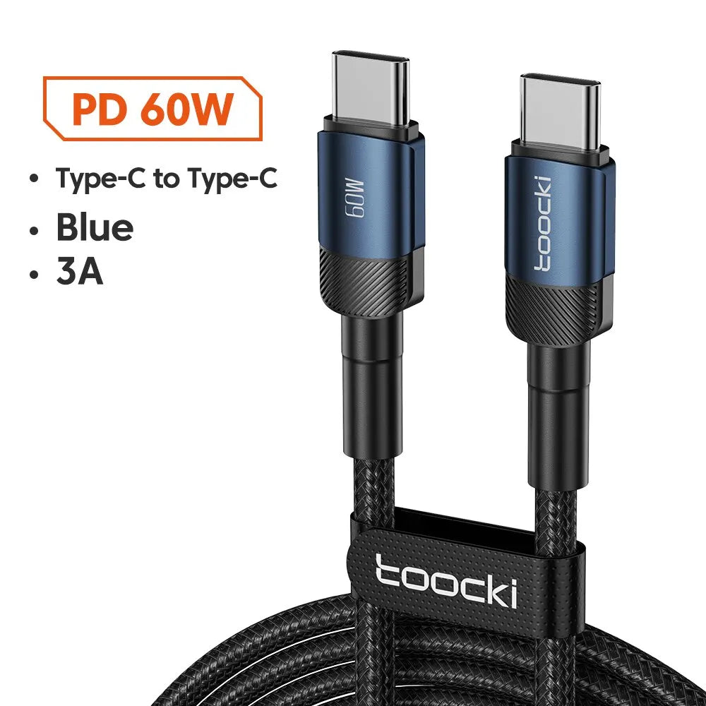 Toocki 6A USB-C Fast Charging Cable | 100W PD Braided Cord iPhone 15 Huawei Realme Oppo OnePlus