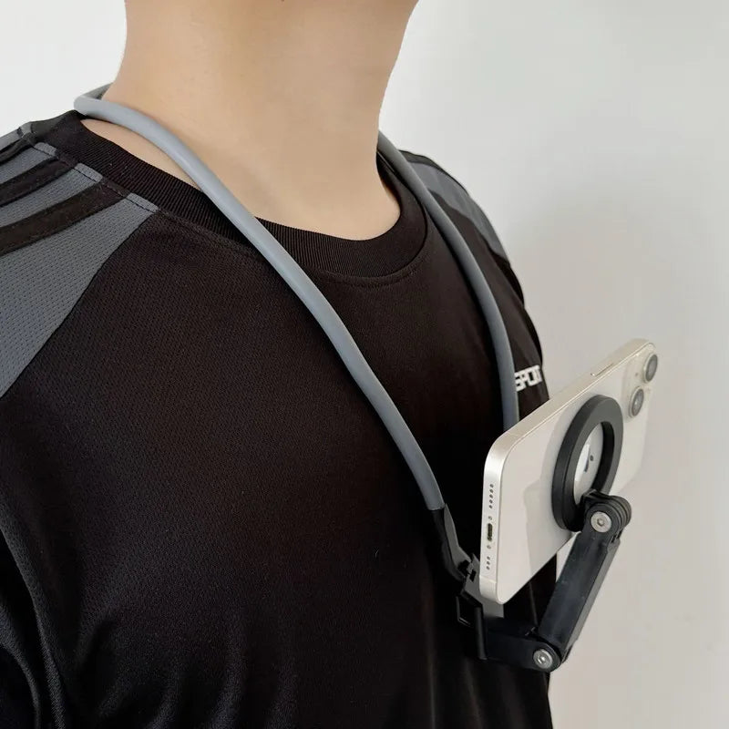 Magnetic Neck Phone Holder – Hands-Free MagSafe Tripod Stand