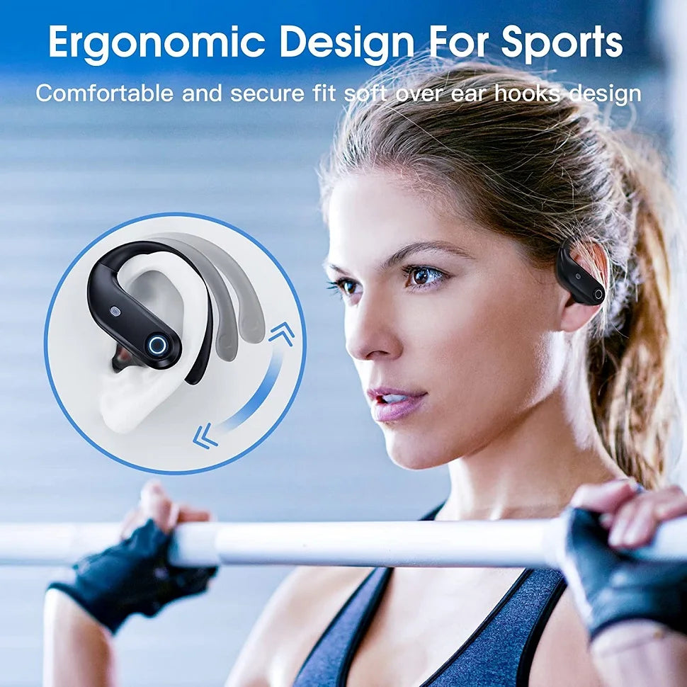 GDLYL Ear Hook Wireless Earbuds - 48H Playtime | Wireless Charging Case