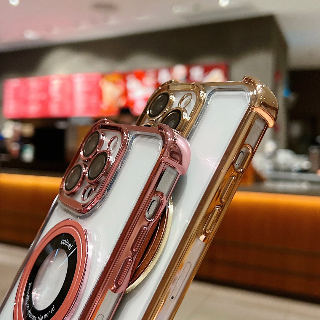 EIENACOCO Magnetic Bracket iPhone Case | MagSafe Ring Kickstand Shockproof | iPhone 17–12 Pro Max
