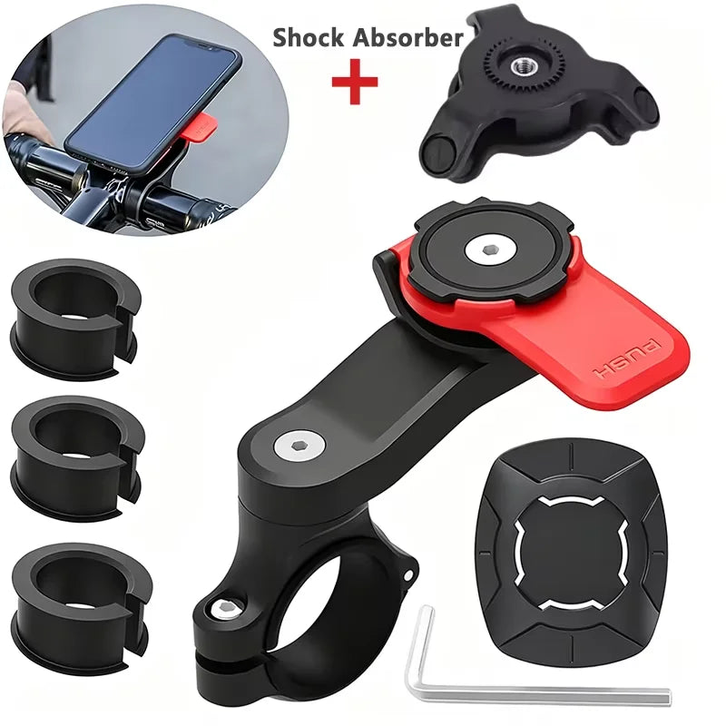 Universal Shock-Absorbing Phone Holder – 360° Bike & Moto Mount