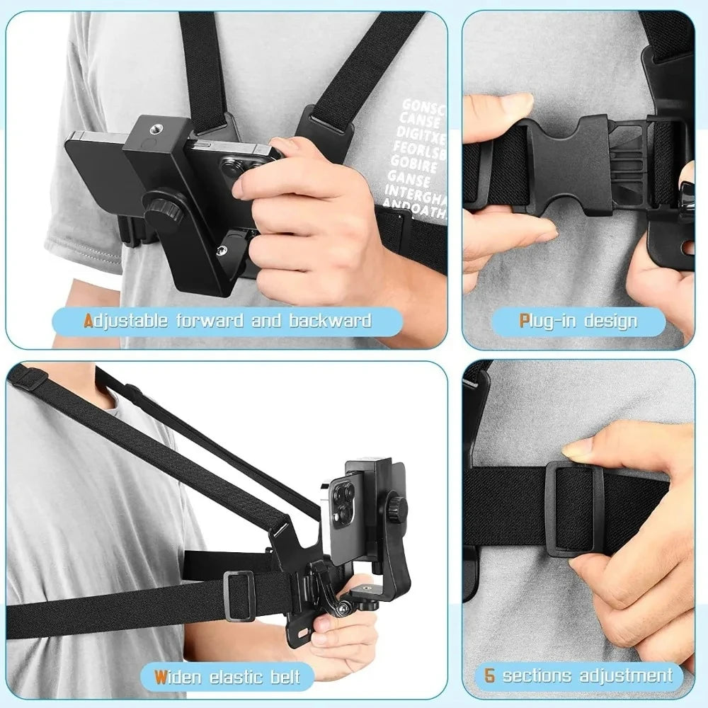 POV Chest Phone Mount Adjustable Strap Clip Opansten
