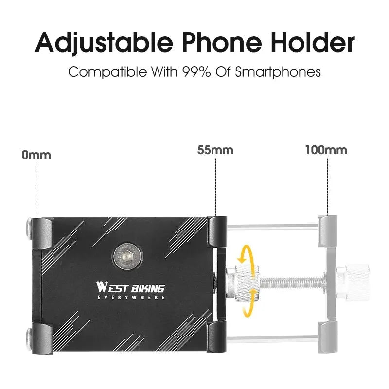 Bike Phone Mount, 77g Ultra-Light West Biking Aluminum Alloy Bracket