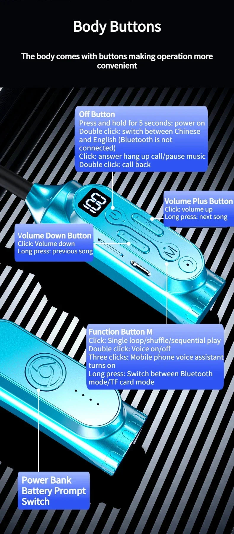 Luxuglow Smart Neckband Earphones with ANC and Power Bank