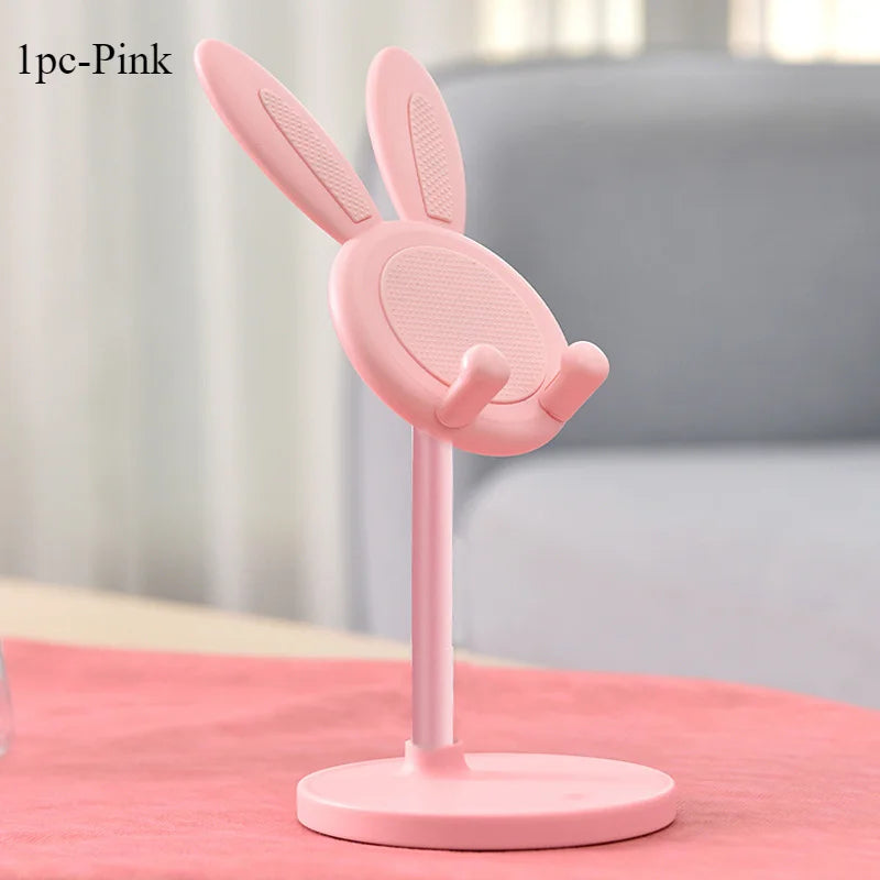 Cute Rabbit Desktop Phone Stand | Height Adjustable Tablet Holder | Ergonomic Desk Accessory