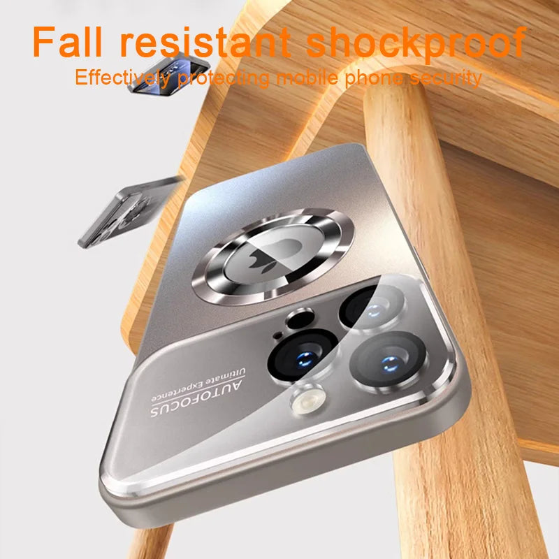 QIXTWO Luxury Glass Camera MagSafe iPhone Case | Tempered Glass Lens Shockproof Cover iPhone 17–11