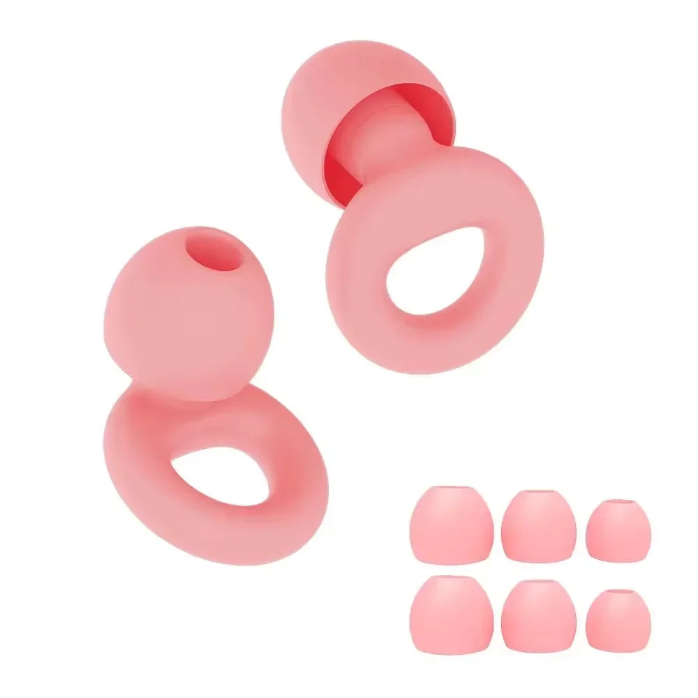 Silicone Earplugs 4 Sizes Hypoallergenic Reusable Noise Reducing