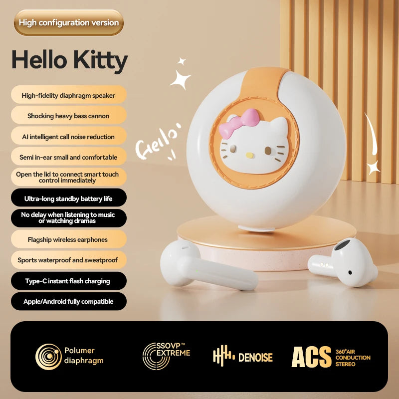 Hello Kitty Bluetooth 5.2 Wireless Earbuds, Waterproof, Affordable