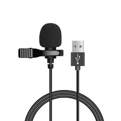 Mini Wired Lavalier Microphone | USB & 3.5mm Clip-On Lapel Mic for Laptop PC DSLR iPhone