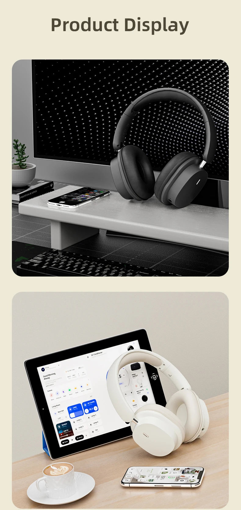 VAORLO Bluetooth 5.3 Foldable Headphones