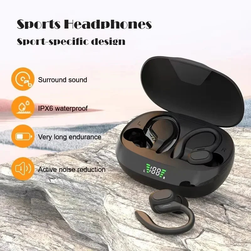 Bluetooth 5.3 Ear Hook Earbuds with Hybrid ANC by JEFF's Favorite Picks