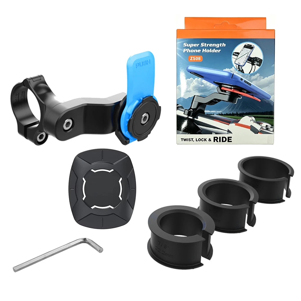 Universal Bike Phone Holder – 360° Rotatable MTB Handlebar Mount Detachable