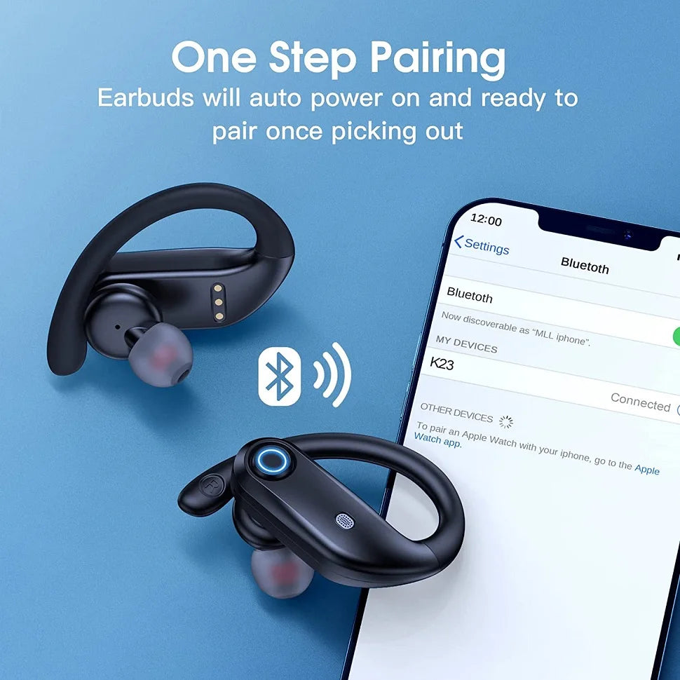 GDLYL Ear Hook Wireless Earbuds - 48H Playtime | Wireless Charging Case