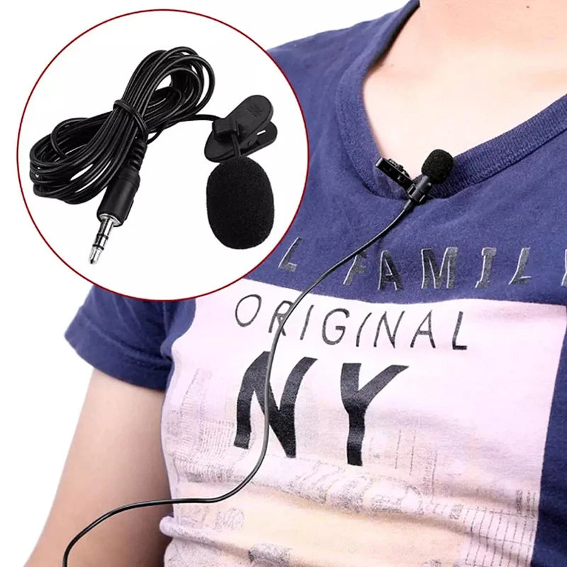 Mini Wired Lavalier Microphone | USB & 3.5mm Clip-On Lapel Mic for Laptop PC DSLR iPhone
