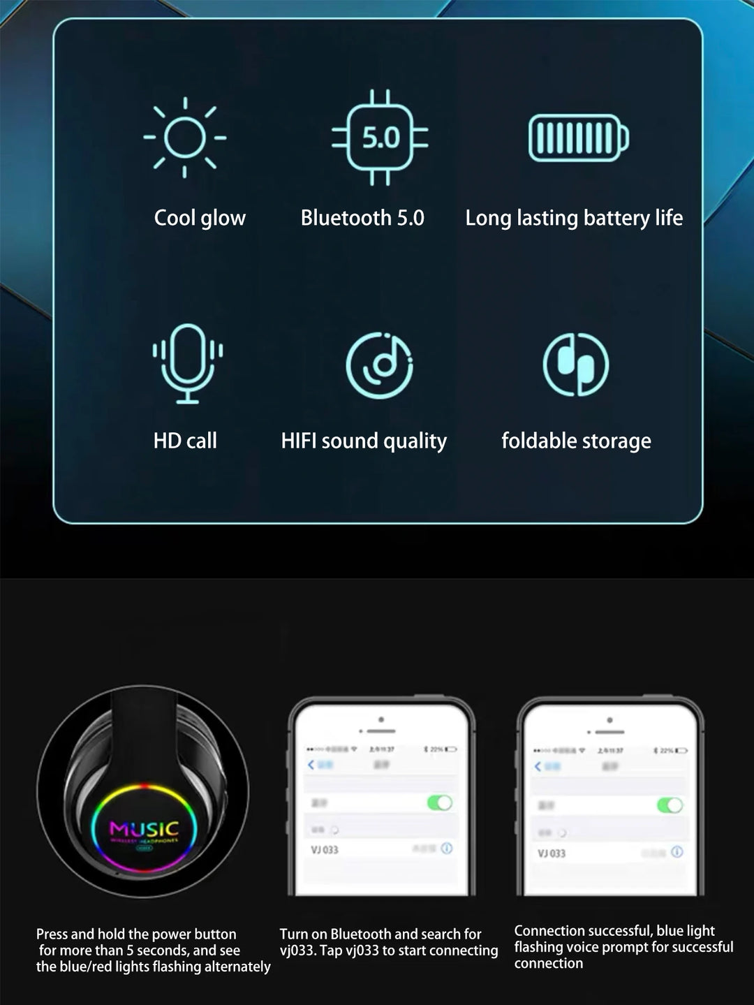 T-WOLF Wireless Bluetooth Headset - Daily Wear with Clarity & Convenience