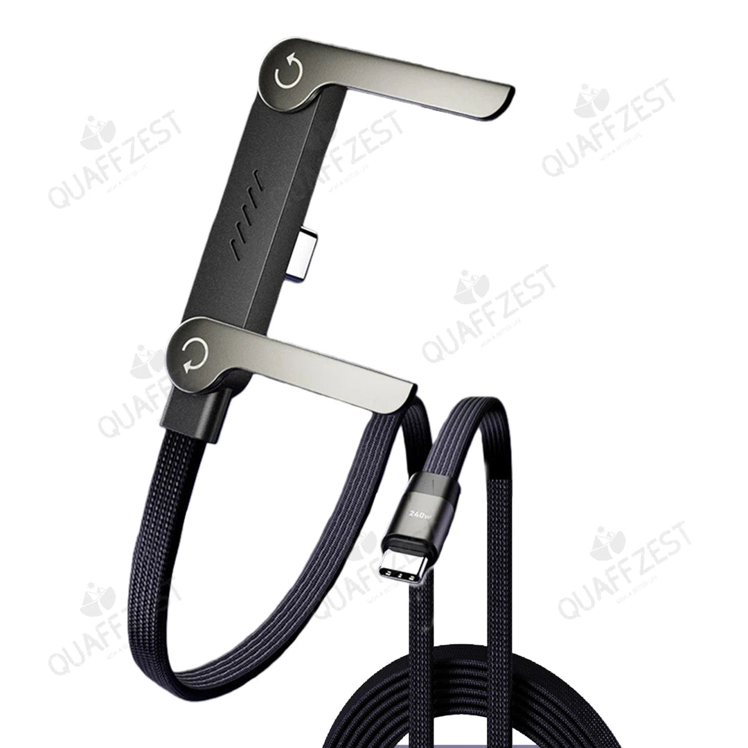 EOENKK 240W Fast Charging Cable – 2-in-1 Foldable Phone Holder for Gaming