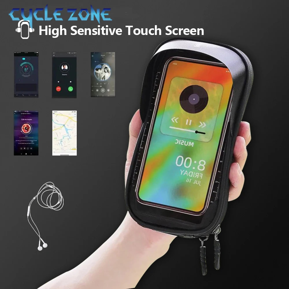 Buy Waterproof Bike Top Tube Bag – Touchscreen Phone Holder for MTB & Road – Best Waterproof Bike Top Tube Bag Phone Holder |