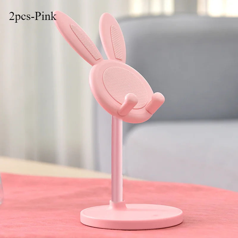 Cute Rabbit Desktop Phone Stand | Height Adjustable Tablet Holder | Ergonomic Desk Accessory