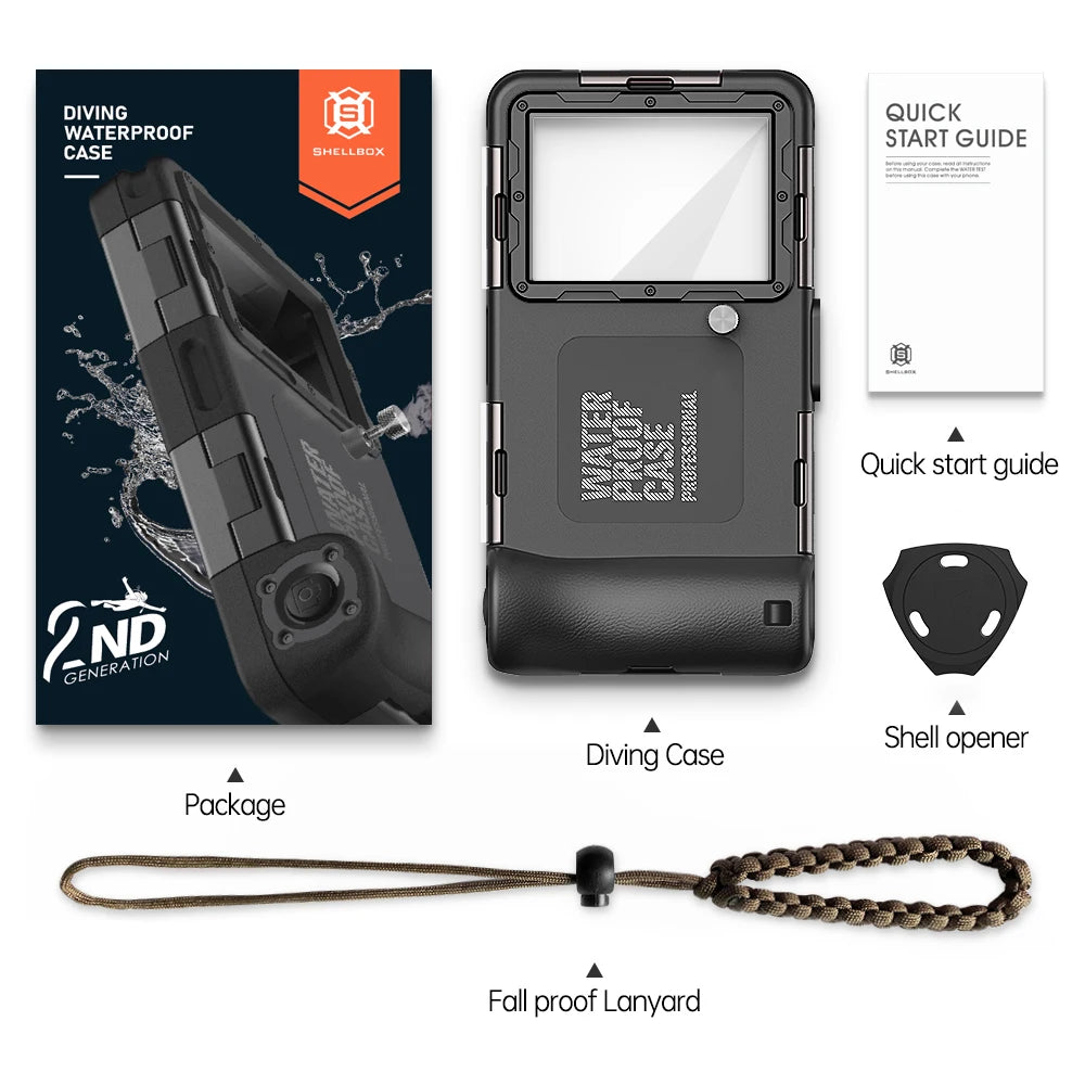 Shellbox Waterproof Diving Phone Case - Durable Underwater Protection